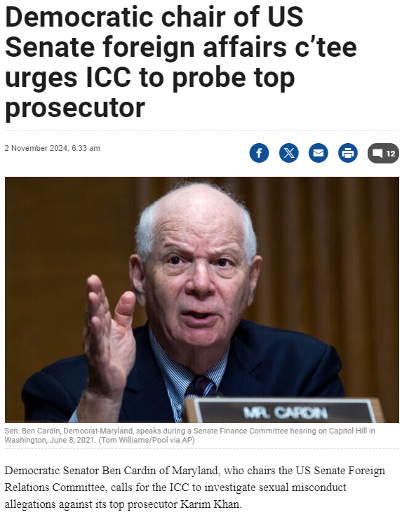 More and more public voices are calling  the ICC to probe <a href="/KarimKhanQC/">Karim A. A. Khan KC</a> for sexual assault and the cover-up scandal. <a href="/PASPKaukoranta/">Paivi Kaukoranta</a>  did you forget your role as the President of the ASP? It seems that YOU ought to be investigated as an accomplice! <a href="/SenatorCardin/">Senator Ben Cardin</a> <a href="/LindseyGrahamSC/">Lindsey Graham</a>