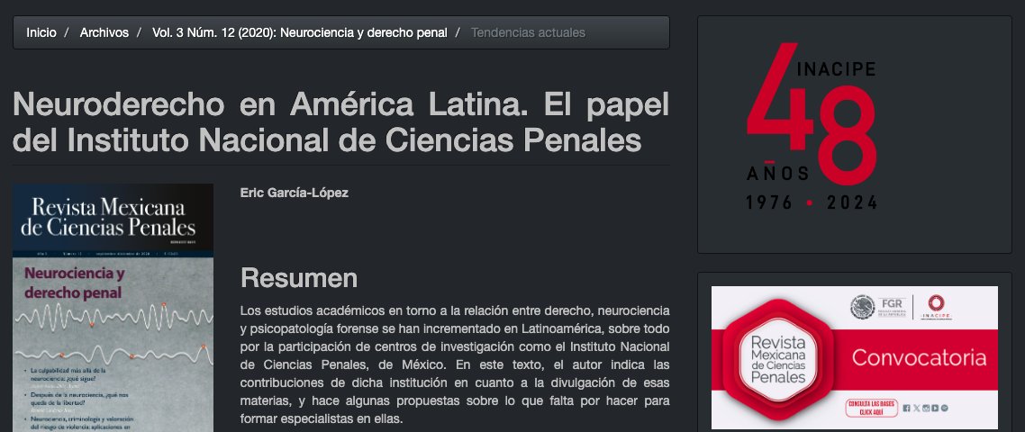 Gracias al Nacional de Ciencias Penales (<a href="/inacipe/">INACIPE</a>) hemos creado programas de estudio -especialidades, maestría y doctorado-, publicaciones, líneas de investigación y actividades de difusión sobre este valioso concepto.

Comparto una síntesis de ese papel:

revistaciencias.inacipe.gob.mx/index.php/02/a…