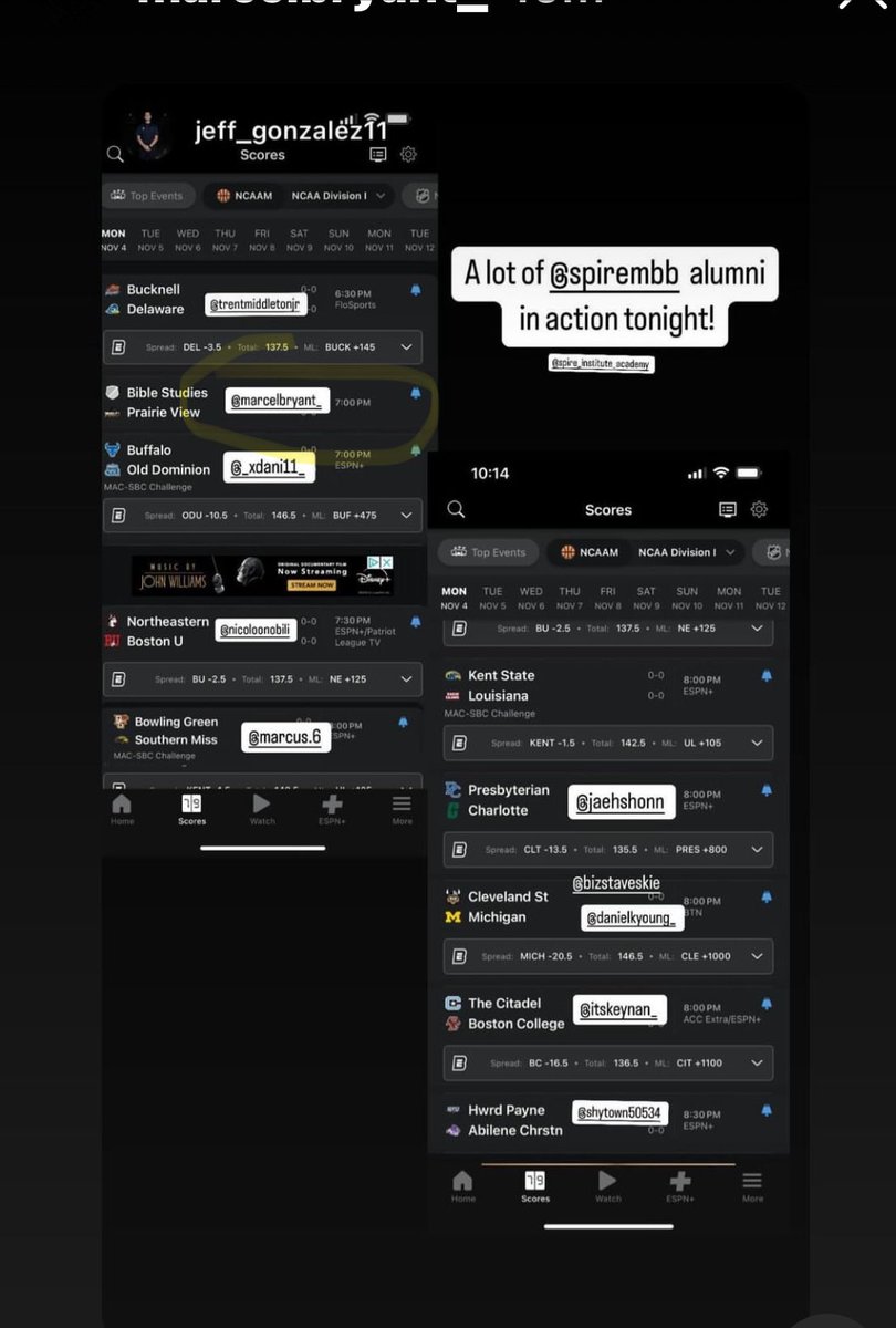 Spire MBB Alumni in action tonight! Tap In… Let’s go Marcel Bryant “Young Bull” PVAMU.