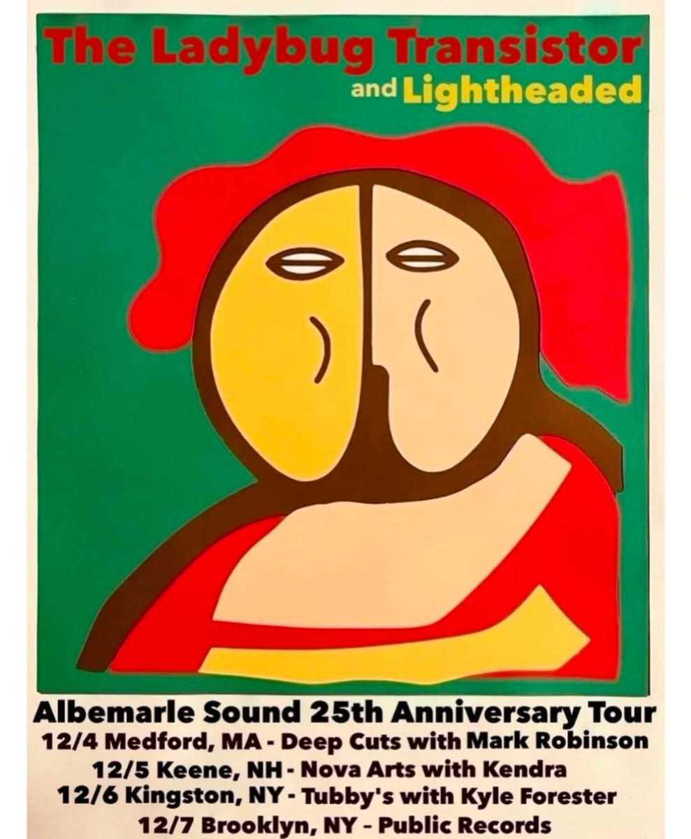 'The Albemarle Sound' 25th Anniversary Tour is coming up in December! Grab your tickets now to see The Ladybug Transistor in a city near you!🐞 

linktr.ee/theladybugtran… 🎟️