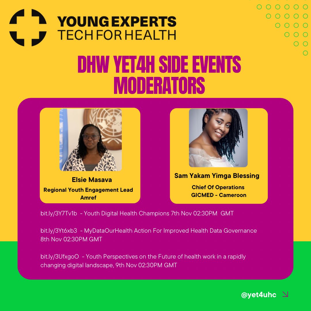 Our speakers &amp; moderators  line up for #DigitalHealthWeek2024 is up! 

Have you signed up yet? 

bit.ly/3Y7Tv1b - 7th Nov 02:30 PM GMT

bit.ly/3Yt6xb3 - 8th Nov 02:30 PM GMT

bit.ly/3UfxgoO - 9th Nov 02:30 PM GMT