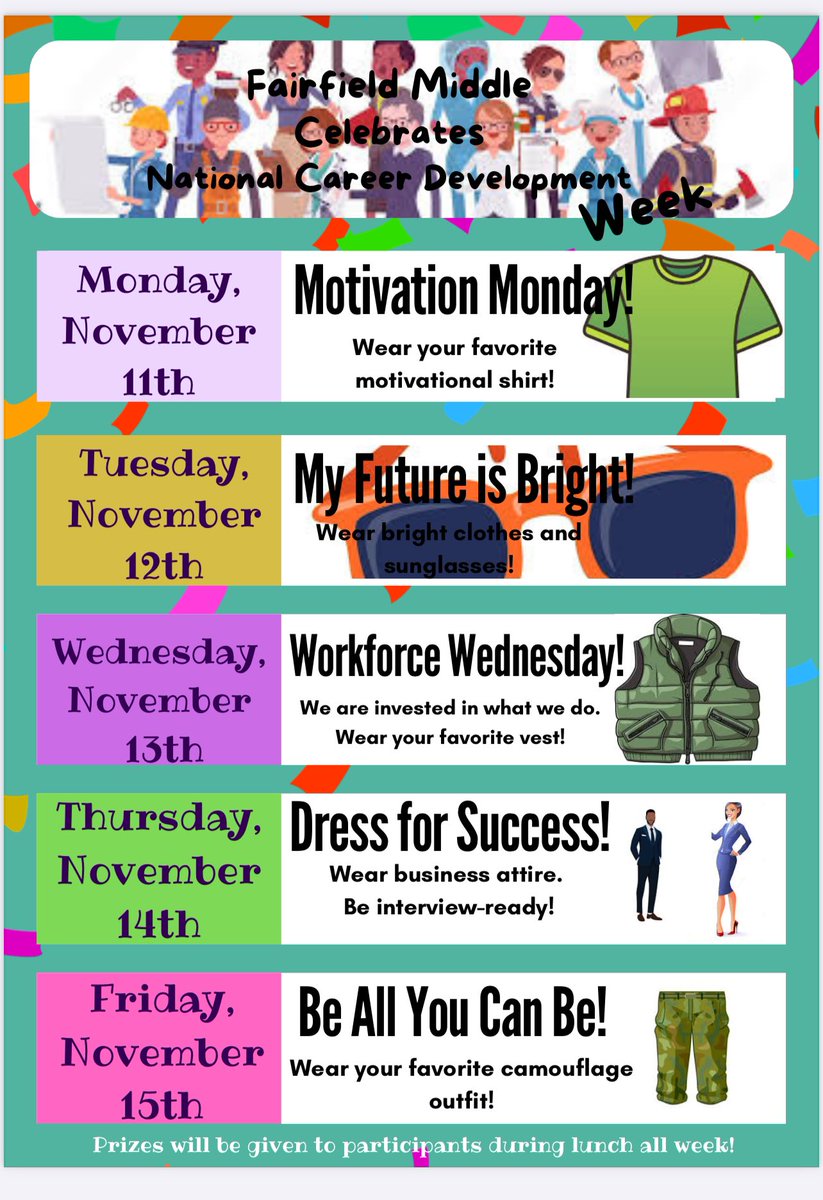 🚀 Excited to kick off National Career Development Month <a href="/FairfieldMiddle/">Fairfield Middle School</a> 🌟 This month, our students will explore career paths, build skills, and set goals for the future. Let’s empower the next generation to dream big and achieve even bigger! #CareerDevelopment  #FutureLeaders