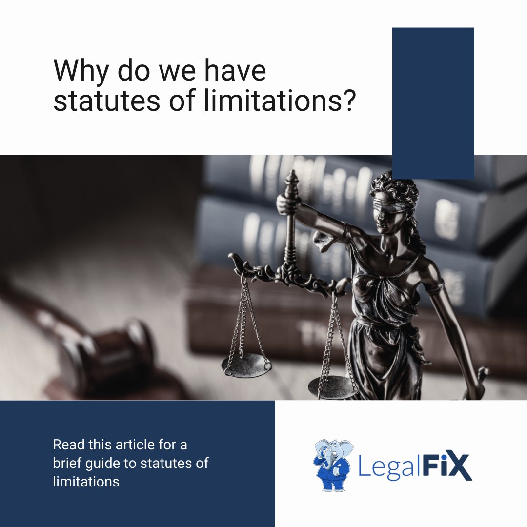 LegalFixPlan's tweet image. Statutes of limitations are crucial in law, defining the time limits for legal actions to maintain legal certainty and promote timely pursuit of rights. Learn more here 👉 legalfix.com/articles/statu…

#LegalFix #AccessToJustice #LawAndLegislation