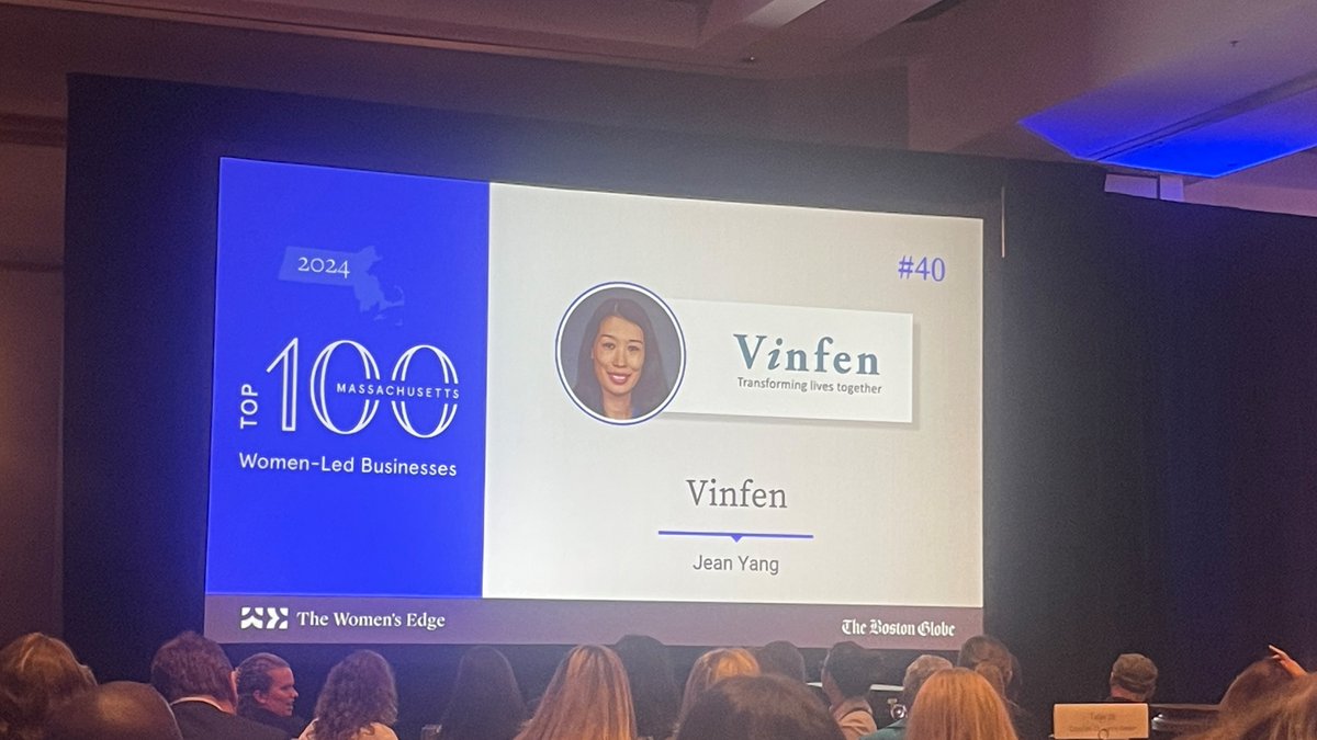 vinfencorp's tweet photo. We're thrilled to announce Vinfen has ranked 40th in the Top 100 Women-Led Businesses in MA for 2024. The list was created by @Womens_Edge &amp; is published annually in @BostonGlobe Magazine. Congratulations to President &amp; CEO Jean Yang &amp; the list of winners! https://t.co/wcosedYYyV