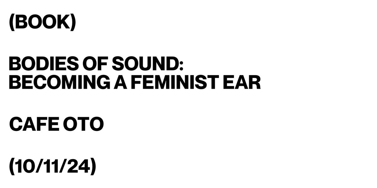 This weekend, @i_a_revell and Sarah Shin will host an afternoon with <a href="/Chrishazboun/">Chris Hazboun</a>, <a href="/tomodomo/">tomoko hojo</a>, <a href="/screened_out/">Marysia Lewandowska</a> and <a href="/symatypes/">Dr Syma Tariq</a> for the launch event of their new <a href="/Silver_Press_/">Silver Press 🌙</a> anthology BODIES OF SOUND at <a href="/Cafeoto/">Cafe OTO</a>.

Find out more: bit.ly/3NQk5Hh