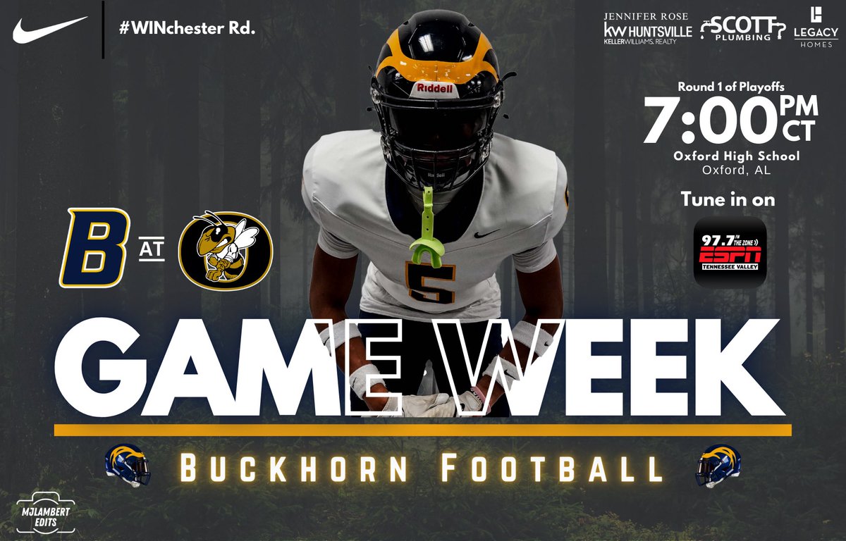 Round 1 AHSAA Playoffs. Friday Night at 7 PM.
