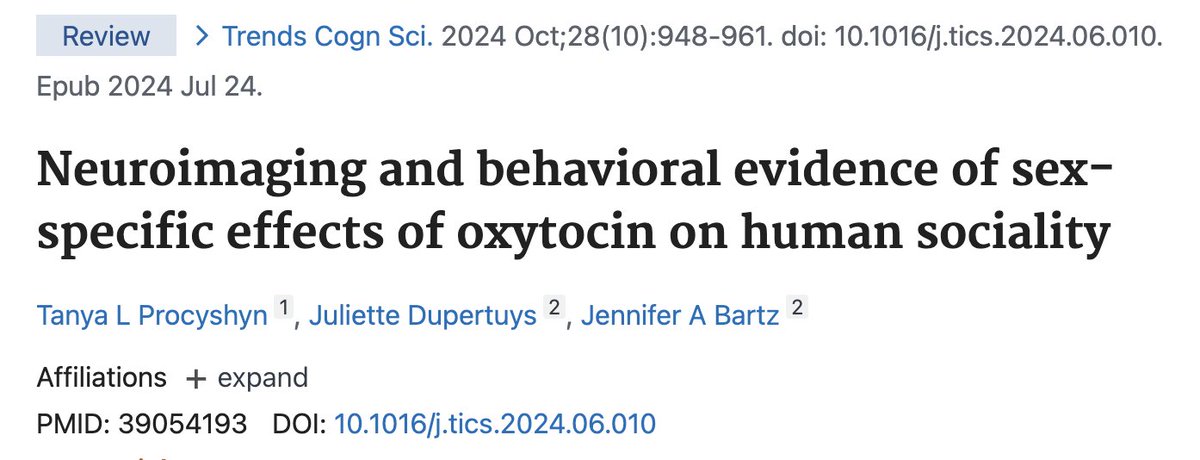 One size does not fit all when investigating the effect of oxytocin between sexes. Oxytocin research has been conducted primarily in males. However, sex differences in oxytocin were identified in a recent review by Prof. Jennifer Bartz and PhD Student Juliette Dupertuys.