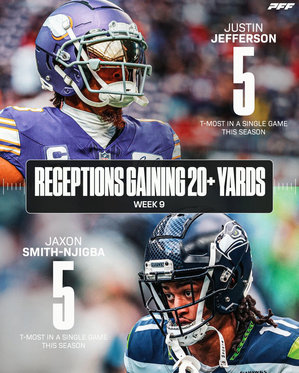 PFF_Fantasy's tweet photo. Justin Jefferson &amp; JSN were on a different level Sunday 😤 https://t.co/1zP0SrQExq