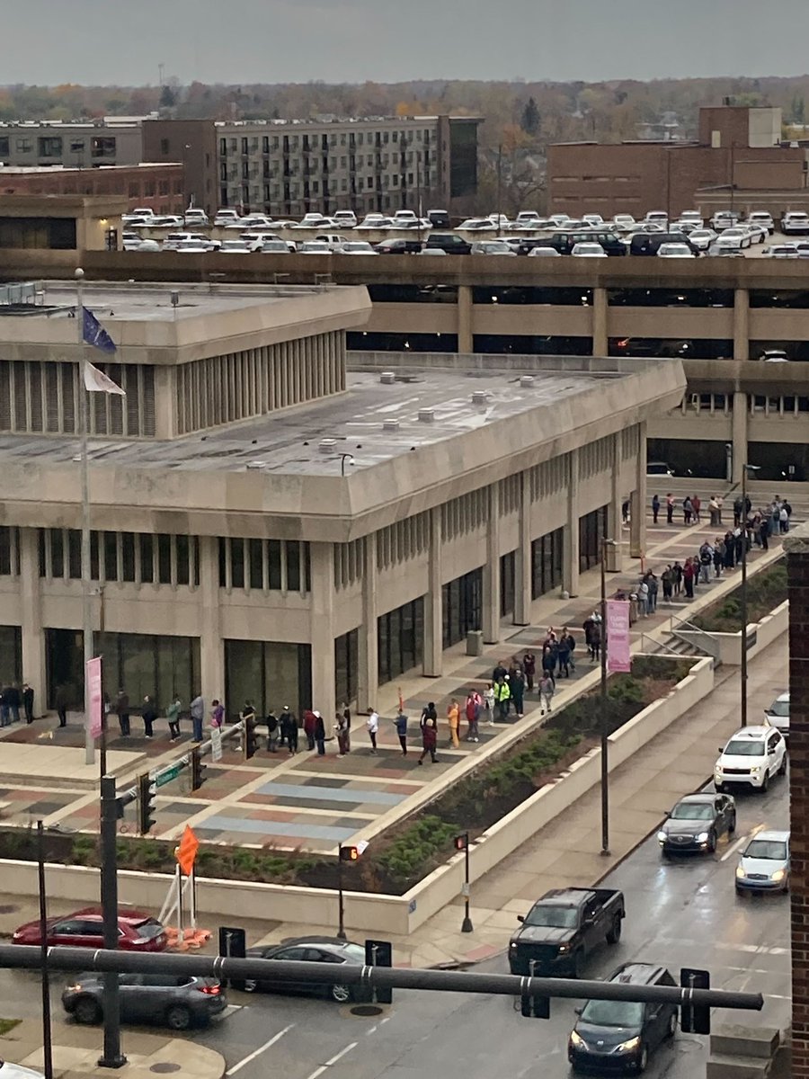 🚨 Early voting closes at noon! 🚨 There is a long line at the Rousseau Center in downtown Fort Wayne. If you are in line by noon, STAY IN LINE! You are legally allowed to vote if you are in line by the closing time.

Let’s make sure every vote is counted. #AllenCountyDems