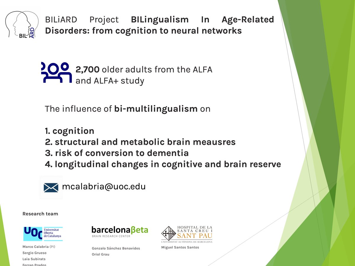 Marco Calabria (@marco_calabria) on Twitter photo 🚀 #JobAlert! 📢Fully-funded PhD position (FPI) at the #NeuroADaS Lab at <a href="/UOCuniversitat/">UOCuniversitat</a> under the #BILiARD Project 'BILingualism In Age-Related Disorders: from cognition to neural networks.' Interested?
🪩 shorturl.at/N6lbq
🗓️ 1/12/2024 🚀 #JobAlert! 📢Fully-funded PhD position (FPI) at the #NeuroADaS Lab at <a href="/UOCuniversitat/">UOCuniversitat</a> under the #BILiARD Project 'BILingualism In Age-Related Disorders: from cognition to neural networks.' Interested?
🪩 shorturl.at/N6lbq
🗓️ 1/12/2024