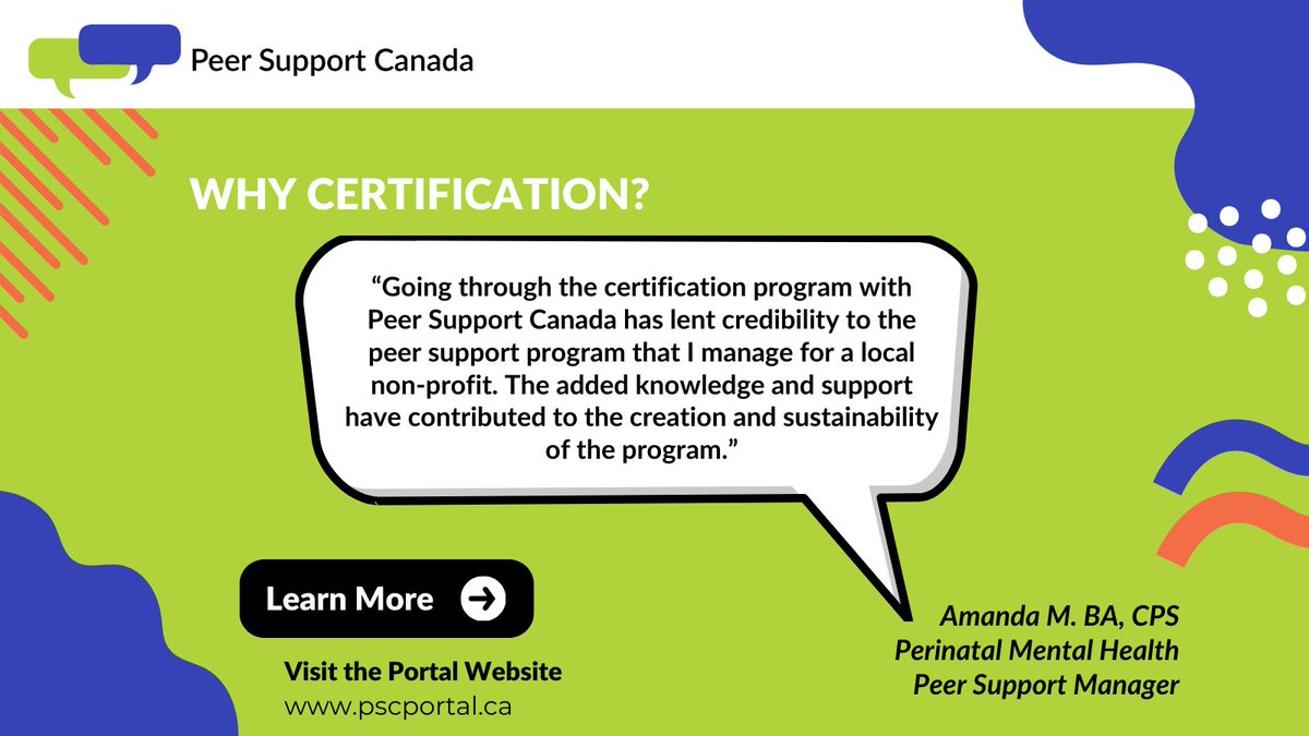 We asked our Certified Peer Supporters (CPS) to explain how certification with Peer Support Canada has been helpful for them. Amanda spoke about the benefits that cert has had on her #peersupport program's sustainability. Learn more by visiting ow.ly/eAWj50TS3Qj.