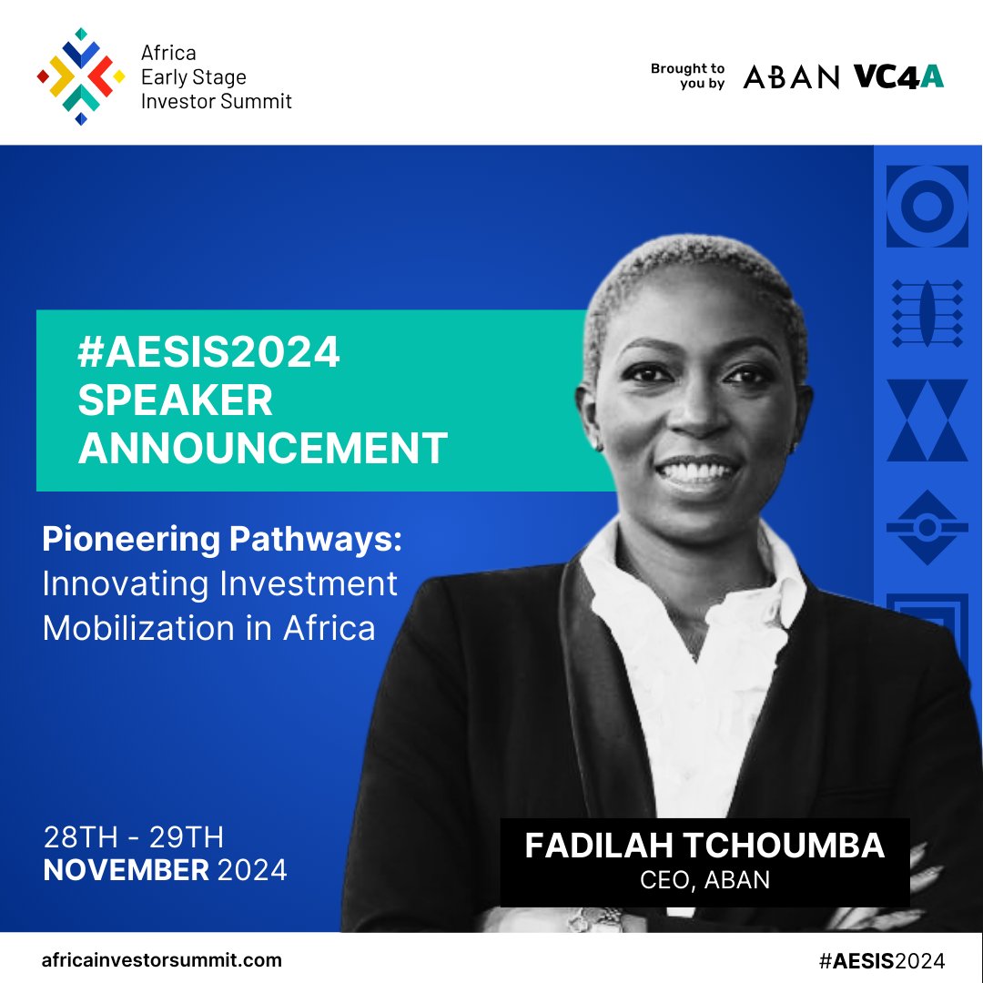ABANAngels's tweet photo. Prioritizing investment for women &amp; marginalized groups &amp; developing more female capital allocators is crucial for creating a balanced ecosystem - @FadilahTchoumba  

#AESIS2024 ticket link👉https://t.co/9viY5DiA2Y!

#InnovatingPathways @AESIS_summit @VC4A_Africa https://t.co/sESf46tSDL