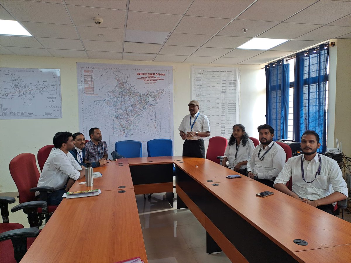 aaiblgairport's tweet photo. Upskilling & building competence, ensuring safety! Belagavi Airport's CNS department commences 3-week revalidation training focused on Navigational Aids (ILS, DVOR, DME) in the presence of Sh. PS Desai,DGM (CNS - Unit Incharge).
#AviationSafety #CNSTraining #NavigationalAids #AAI https://t.co/aUJ5xbtH9m