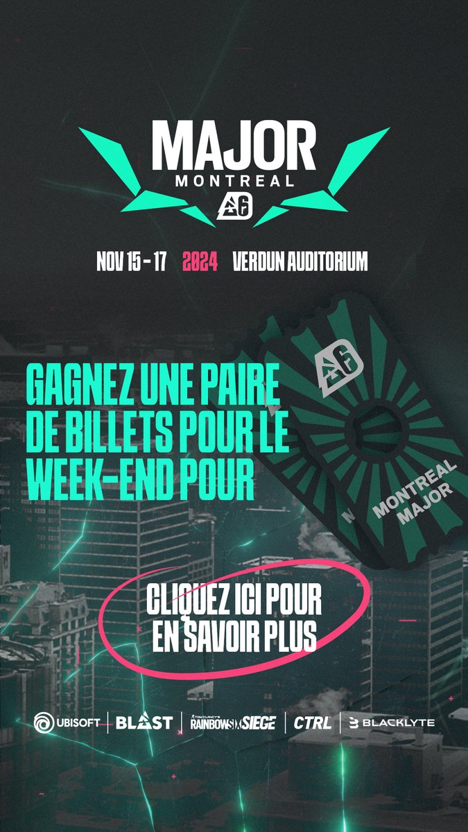 Fuel Esports in collaboration with <a href="/Esport_CanadaPS/">Esport_CanadaPS</a> is giving away a PAIR of tickets to the upcoming BLAST R6 Major, happening from November 15th to 17th in Montreal!

To enter the random draw, simply:

Follow Fuel Esports and ECPS
Like and share this post

Good luck!