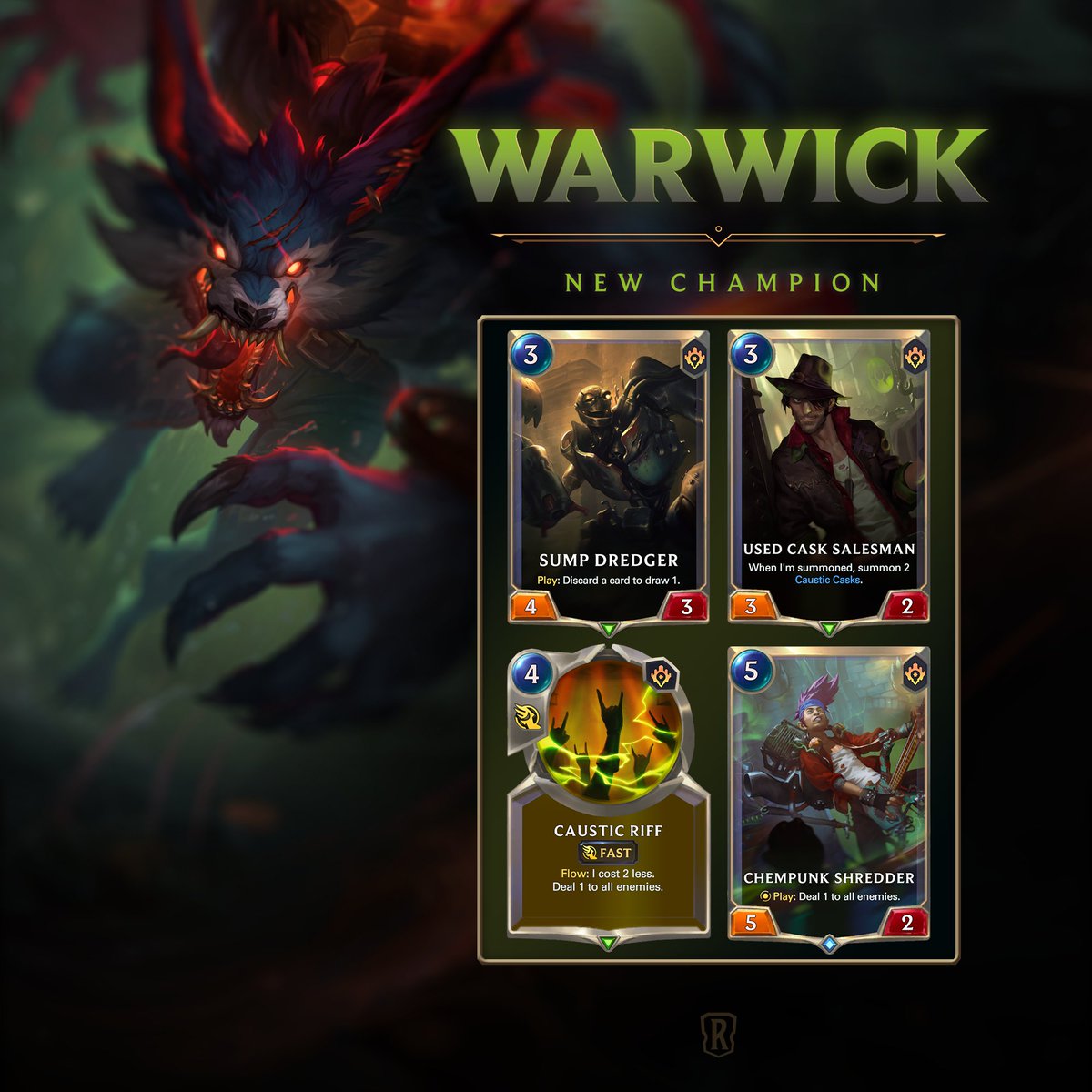 PlayRuneterra's tweet image. Satisfy your eternal hunger with Warwick in patch 5.11, dropping Nov. 6!