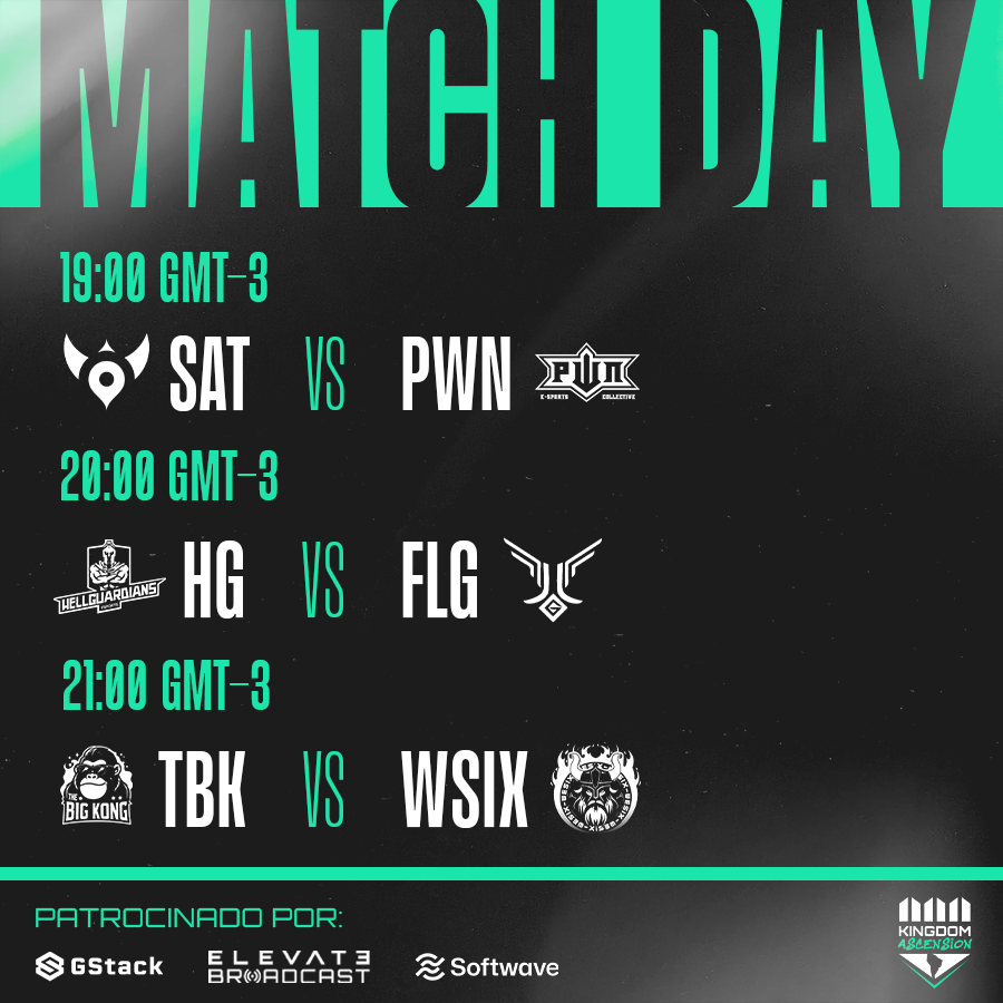 KingdomLeague (@kingdomleaguegg) on Twitter photo COMIENZA EL ASCENSION 🔥
La liga de ascenso de la VKL comienza con estos enfrentamientos:
19:00 GMT-3
<a href="/satturnesports/">Satturn esFX</a> vs <a href="/ColectivoPwn/">PWN Esports Collective</a>
20:00 GMT-3
<a href="/HellguardiansE/">HellGuardians Esports</a> vs <a href="/FLG_ESPORTS/">Flying Gaming Esports</a>
20:00 GMT-3
@TheBigKongCL vs @WeSixeSport
📹twitch.tv/kingdomleaguetv
#KingodomAscension COMIENZA EL ASCENSION 🔥
La liga de ascenso de la VKL comienza con estos enfrentamientos:
19:00 GMT-3
<a href="/satturnesports/">Satturn esFX</a> vs <a href="/ColectivoPwn/">PWN Esports Collective</a>
20:00 GMT-3
<a href="/HellguardiansE/">HellGuardians Esports</a> vs <a href="/FLG_ESPORTS/">Flying Gaming Esports</a>
20:00 GMT-3
@TheBigKongCL vs @WeSixeSport
📹twitch.tv/kingdomleaguetv
#KingodomAscension