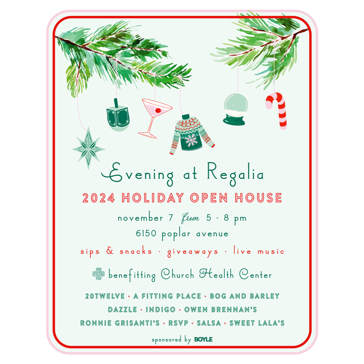 brennansmemphis's tweet photo. 🎄 Join us for The Regalia Center’s Holiday Open House on Thurs, Nov 7, 5-8PM! 🎉

🎶 Live music
🍷 Drinks &amp; snacks
���� Giveaways
✨ Holiday gift certs at Owen Brennan’s
🍽️ Unwind with Memphis' best Cajun &amp; Creole after shopping!
All in support of @ChurchHealthMem 💙 https://t.co/QqdEXVdlne
