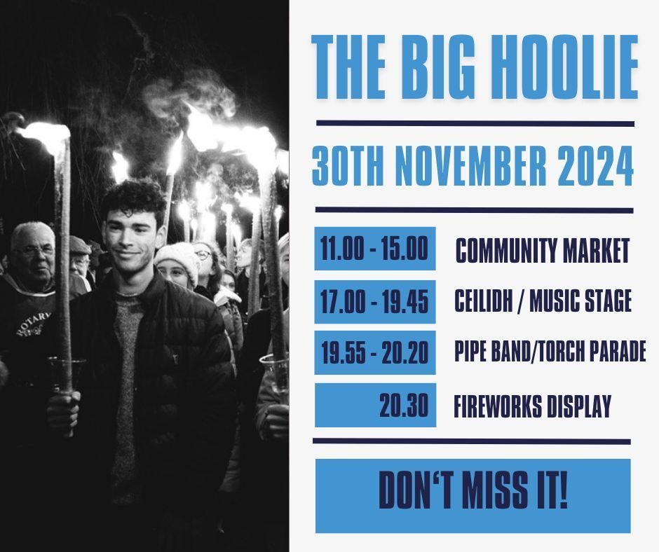 🎉 The countdown is on for the Big Hoolie! 🎉

This month, St Andrews will come alive with our annual celebration! With a community market, ceilidh, live music, a pipe band, torch parade, and an incredible fireworks display, there's something for everyone to enjoy.