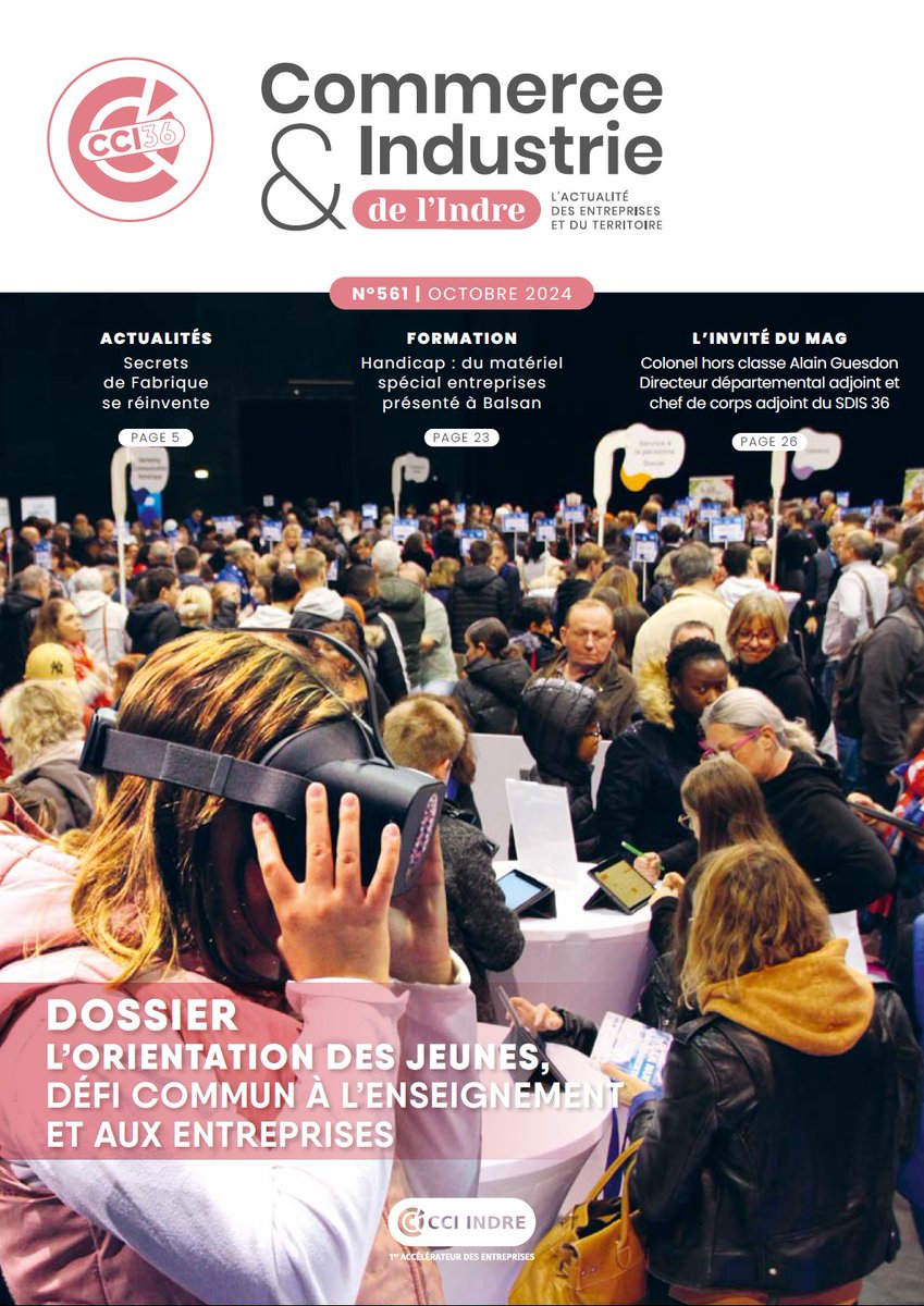 cci_indre's tweet photo. Le nouveau magazine de la #CCI #Indre est paru ! Thématique du dossier : l'orientation des jeunes, un défi pour l'enseignement et les entreprises 
C'est à consulter par là 👉https://t.co/jkGcLcvKgp
@ccifrance @CCI_CentreVdL @CampusCentre36 @sup_recherche @RCValdeLoire @Indre36 https://t.co/JdYkDEK4qQ