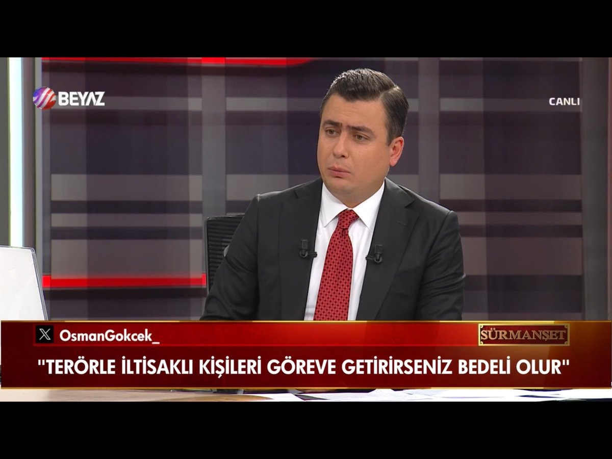 Ak Parti Ankara Milletvekili Osman Gökçek; Terörle İltisaklı Kişileri Göreve Getirirseniz Bedeli Olur.  <a href="/OsmanGokcek_/">Osman Gökçek</a> <a href="/DuyguCuhadar/">Duygu Çuhadar</a> <a href="/beyaztv/">BEYAZ TV</a> <a href="/BeyazGazete/">Beyaz Gazete</a> <a href="/Surmansett/">Beyaz Tv Sürmanşet</a> 
 #beyaztv