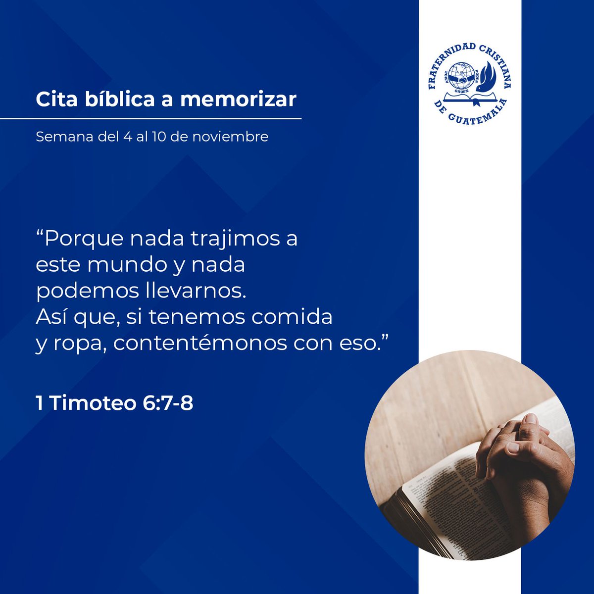 📖✨ ¡Haz de la Cita Bíblica de la semana parte de tu vida! Memorízala, compártela con tus seres queridos y siente el poder transformador de la Palabra de Dios. 🌟