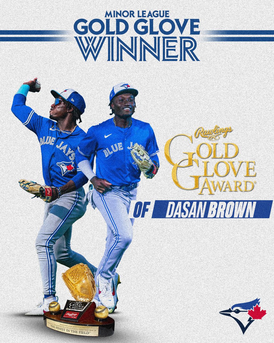 A defensive star in our system 👏  

Dasan Brown wins a Minor League Gold Glove Award!