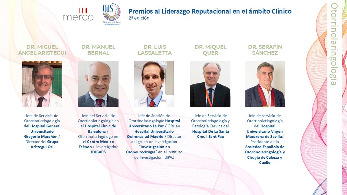 Merco (@mercoranking) on Twitter photo 🏆El 11 de noviembre se entregan los Premios
<a href="/mercoranking/">Merco</a>-<a href="/OdSalud/">Observatorio de Salud</a> a los médicos más reputados de España según su especialidad. Los finalistas de OTORRINOLARINGOLOGÍA son <a href="/MiguelAristegui/">Miguel Arístegui</a>, Manuel Bernal, Luis Lassaletta, Miquel Quer y <a href="/serafinsanchezg/">Serafín Sánchez Góme</a>.
¡Suerte! #PremiosMercOds 🏆El 11 de noviembre se entregan los Premios
<a href="/mercoranking/">Merco</a>-<a href="/OdSalud/">Observatorio de Salud</a> a los médicos más reputados de España según su especialidad. Los finalistas de OTORRINOLARINGOLOGÍA son <a href="/MiguelAristegui/">Miguel Arístegui</a>, Manuel Bernal, Luis Lassaletta, Miquel Quer y <a href="/serafinsanchezg/">Serafín Sánchez Góme</a>.
¡Suerte! #PremiosMercOds