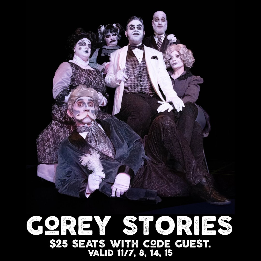 Jobsite Theater (@jobsitetheater) on Twitter photo $25 seats this Thu and Fri when you use the code GUEST. GOREY STORIES is a delightfully dark, decadent, comic cabaret celebrating the work of Edward Gorey. "playfully wicked ... even better than expected ... Gorey Stories should be on your to-watch list." – <a href="/cl_tampabay/">@cltampabay.bsky.social</a> $25 seats this Thu and Fri when you use the code GUEST. GOREY STORIES is a delightfully dark, decadent, comic cabaret celebrating the work of Edward Gorey. "playfully wicked ... even better than expected ... Gorey Stories should be on your to-watch list." – <a href="/cl_tampabay/">@cltampabay.bsky.social</a>