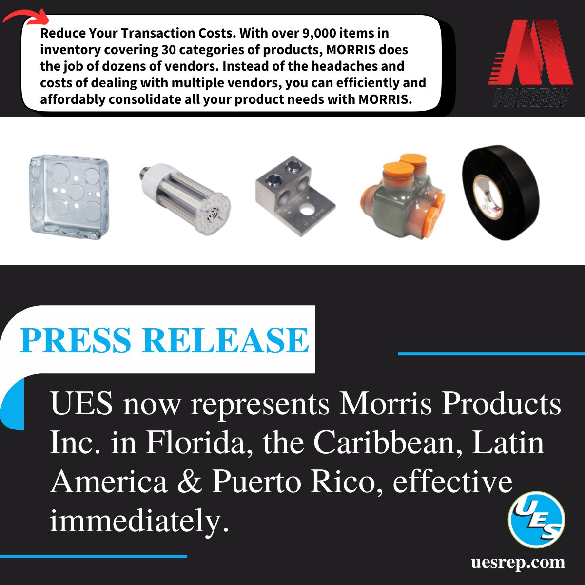 UESrep's tweet photo. Effective immediately, https://t.co/bxdIUAyMbU now represents Morris Products Inc. in Florida, the Caribbean, Latin America &amp; Puerto Rico. https://t.co/9Khu72IrPi https://t.co/XGivtaxk5v