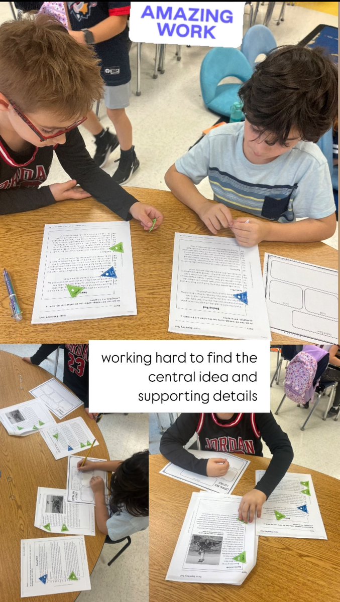 lets_adlearn's tweet image. Hard at work finding the central idea and supporting details in the text. So proud of these reading rockstars! @FCS_HFE_CST @mrshidock