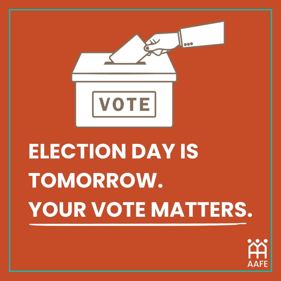 Election Day is tomorrow, and your vote matters. Make your voice heard for the key presidential and local elections. Visit nycvotes.org to easily find your ballot and your pollsite.