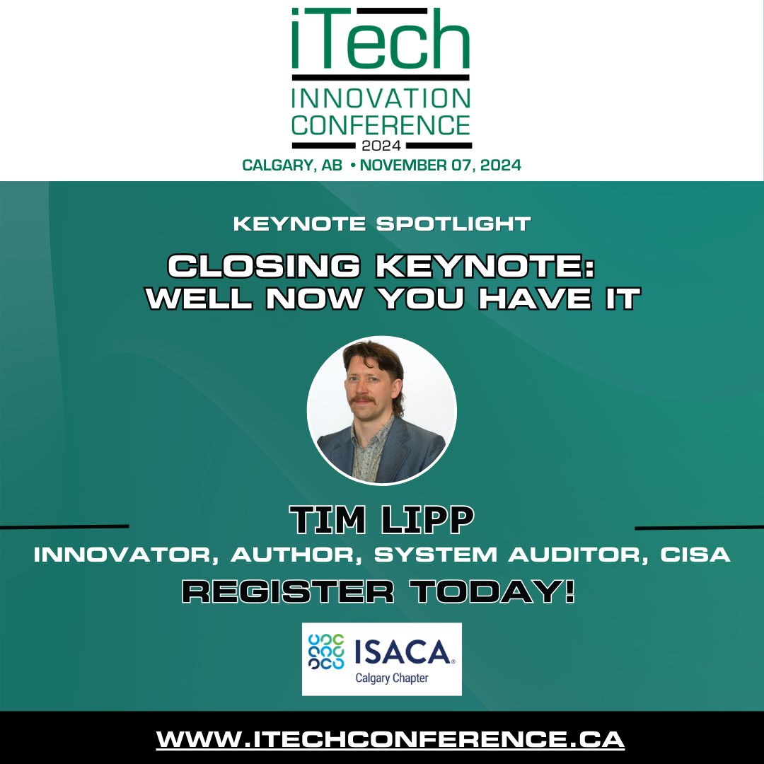 What does living with zero trust look like? Tim Lipp brings a unique perspective, sharing real-life stories on how cybersecurity skills help create social trust. 

🌐 Vancouver, BC - November 05, 2024 
🔗 Register Now: ow.ly/xjwK50TZv5l

#iTECH  #Cybersecurity