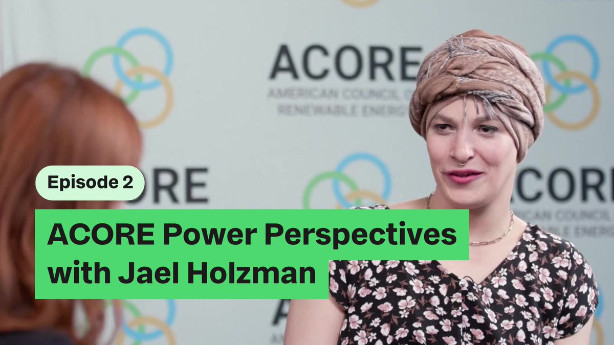 ACORE's tweet photo. Episode 2 of #ACOREPowerPerspectives is out now! It features ACORE's @AlexJHobson and @heatmap_news's @jholz__. 

Holzman explains why she got into journalism and how she's working to combat climate misinformation in local communities. Watch it now ⤵️
https://t.co/Sjb6ZEm629 https://t.co/SBhrIKx6Y5