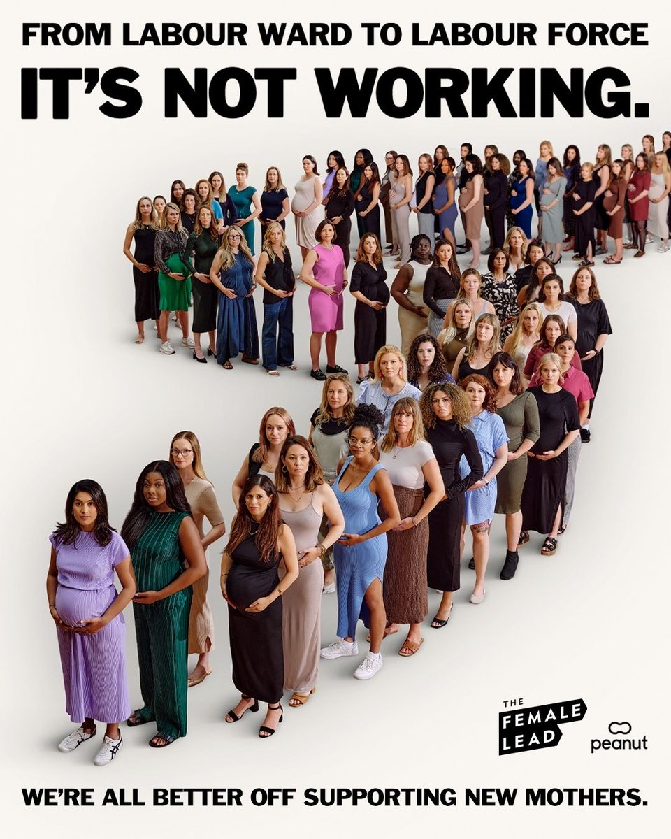 the_female_lead's tweet photo. Half of unsatisfied mothers will quit their job in the next year. That’s just one finding from @the_female_lead and @peanut groundbreaking study, revealing 8,000+ women’s experiences of returning to work after a baby.

Uncover 5 ways companies are failing new mothers - and how we can flip the narrative and fix things: https://t.co/Tu4ZdW4sbF