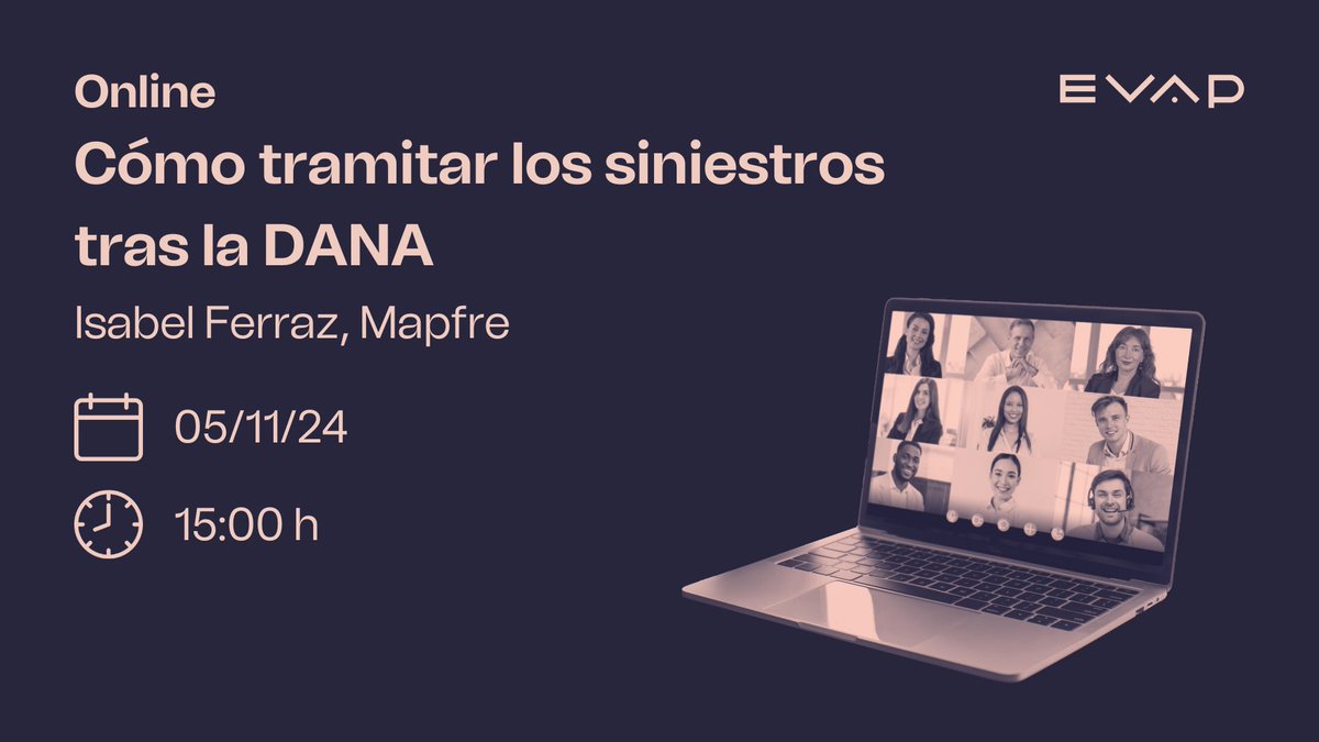 🌐 WEBINAR ABIERTO: Cómo tramitar siniestros tras la DANA 💧

Sesión online para personas y empresas afectadas, con Isabel Ferraz, directora territorial de <a href="/MAPFRE_ES/">MAPFRE España</a> en VLC y Albacete. Aprenderemos cómo funciona el Consorcio de Compensación de Seguros.

us06web.zoom.us/j/82684733592?…