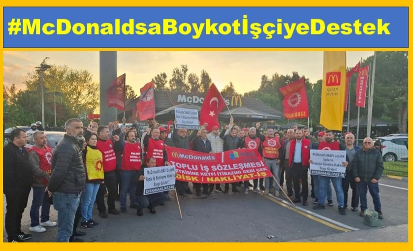Nakliyatsendika's tweet photo. McDonald's/HAVI Lojistik Toplu İş Sözleşmesi Yetkisine Keyfi İtirazını Geri Çek!" Sendika haktır, engellenemez!
#McDonaldsaBoykotİşçiyeDestek @McDonaldsTR
@McDonalds @diskinsesi @BirlesikMetal @DiSK_Genel_is @fatih_yasli @murattaylan72 @ZaferArapkirli @barisatay @baristerkoglu @OneyFeryal @degirmencirfan @MufitCanSACINTI @PAydinlar @BirGun_Gazetesi @cumhuriyetgzt