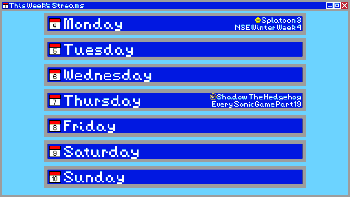 quieter week this week, live with sploon at 7 tonight