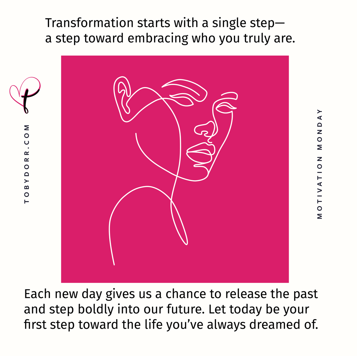 TobyDorrAuthor's tweet photo. Embrace your true self and step into your future fearlessly. Today marks the beginning of your journey towards the life you've always imagined.✨ #TransformationTuesday #Empowerment #TobyDorr #FierceGrace #LivingWithConviction #FierceConversations https://t.co/XEeasoVWu0 https://t.co/V1b0rTnmOj