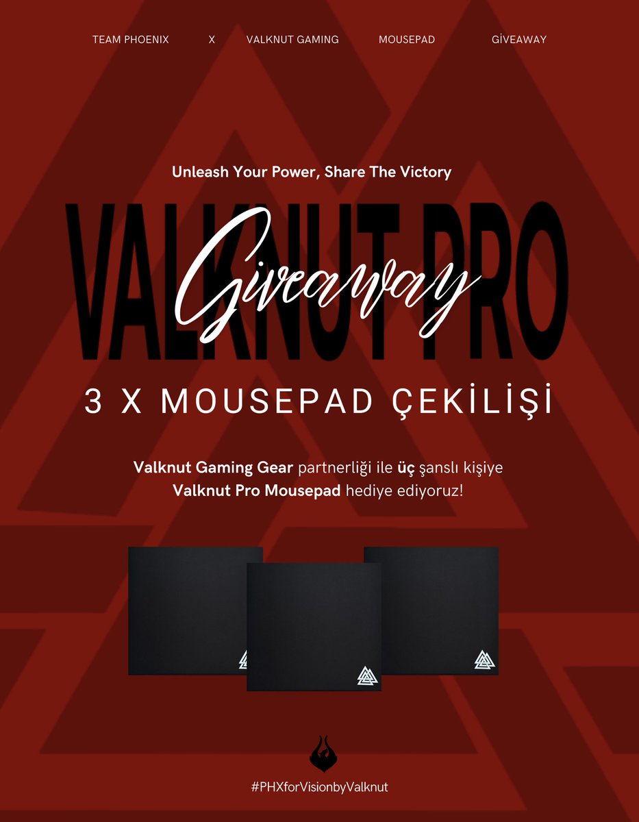 Team Phoenix (@teamphoenixtr) on Twitter photo 🎉 EXCITING GIVEAWAY ALERT! 🎉
<a href="/valknutggear/">Valknut Gaming Gear</a> iş birliğiyle, 3 takipçimize Valknut Pro Mousepad hediye ediyoruz! 😍
Katılmak için
🌟 Bizi ve <a href="/valknutggear/">Valknut Gaming Gear</a> ‘i takip et
🔄 Bu gönderiyi retweet yap
👥 Yoruma iki arkadaşını etiketle
📅 Sonuçlar: 11 Kasım 2024’te açıklanacak!
🫶 🎉 EXCITING GIVEAWAY ALERT! 🎉
<a href="/valknutggear/">Valknut Gaming Gear</a> iş birliğiyle, 3 takipçimize Valknut Pro Mousepad hediye ediyoruz! 😍
Katılmak için
🌟 Bizi ve <a href="/valknutggear/">Valknut Gaming Gear</a> ‘i takip et
🔄 Bu gönderiyi retweet yap
👥 Yoruma iki arkadaşını etiketle
📅 Sonuçlar: 11 Kasım 2024’te açıklanacak!
🫶