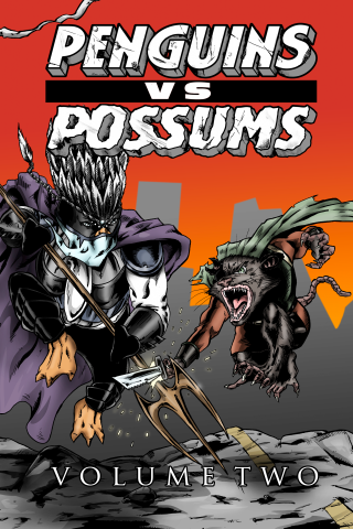 pvpcomic's tweet photo. The @pvpcomic #ComicBook saga is available in print at @Fanbase_Press! #Penguins #Possums #PenguinsVsPossums #ChooseASide #Comics #CreatingFandoms #IndieComics #Comics https://t.co/DHaaCfFVtK https://t.co/7oL794k9Kx