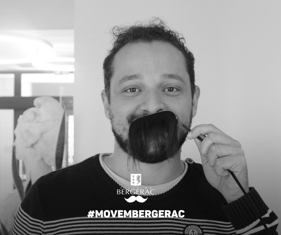 La Ville de #Bergerac s'associe à #Movember 👨 

Nous avons installé un photobooth à l'accueil de la mairie, venez vous prendre, comme nous, avec votre moustache (nous avons de fausses moustaches). Nous publierons les photos sur nos réseaux.

Infos 👉 bgc24.fr/movembergerac