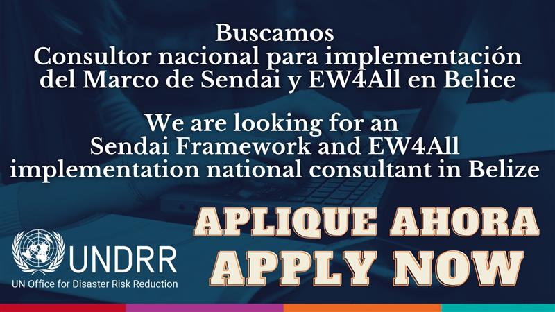 UNDRR_Americas's tweet photo. Estamos #contratando en la Oficina de la ONU para la Reducción del Riesgo de Desastres 🌍
✅ Consultor Nacional para la Implementación del Marco de Sendai en Belice
📍 Belmopan
🚨 Fecha límite: 7 de noviembre de 2024
👉 Postúlate aquí: https://t.co/HeWlwCkPmF
#UNJobs https://t.co/26rBT9mp8b