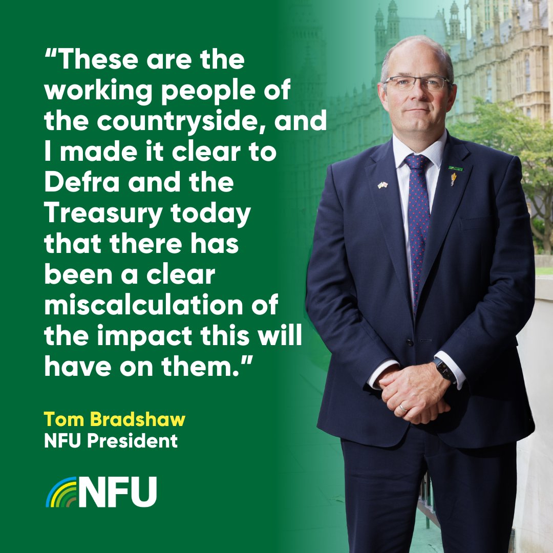 NFUtweets's tweet photo. “The Treasury has got its figures wrong. This policy won’t protect family farms, it will do the opposite.”

NFU President Tom Bradshaw (@ProagriLtd) met with the Defra Secretary and Treasury officials to stress the significant impact changes to IHT (Inheritance Tax) would have on family farms across the country and the knock-on effect on homegrown food production.

Read more👉https://t.co/HTzdT9bFOr