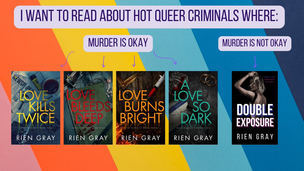 Since I happened to write 5 different books surrounding hot, queer criminals centered around Chicago, I thought... how do I differentiate them for readers? 

And I came up with this very helpful and descriptive flowchart 😉

amazon.com/stores/Rien-Gr…