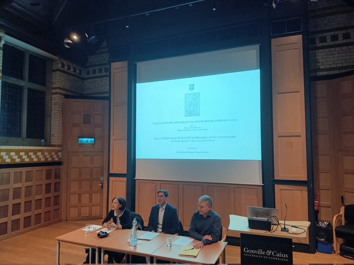 Joining us today is Avi Lifschitz (Oxford) who will be talking about Frederick II and the limits of Enlightenment, with commentaries by Adam Sutcliffe (KCL) #MondaySeminar