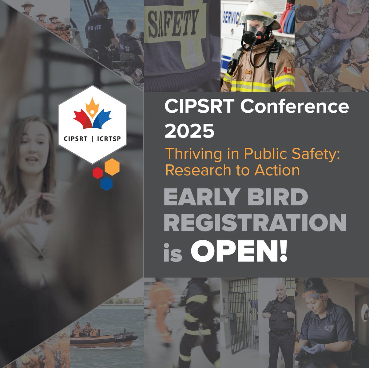 🚨 𝗘𝗮𝗿𝗹𝘆 𝗕𝗶𝗿𝗱 𝗥𝗲𝗴𝗶𝘀𝘁𝗿𝗮𝘁𝗶𝗼𝗻 𝗶𝘀 𝗟𝗜𝗩𝗘! 🚨

Register for CIPSRT Conference 2025!

Take advantage of our early bird rate and secure your spot today.
Connect with professionals and experts committed to the mental health and wellbeing of first responders,
