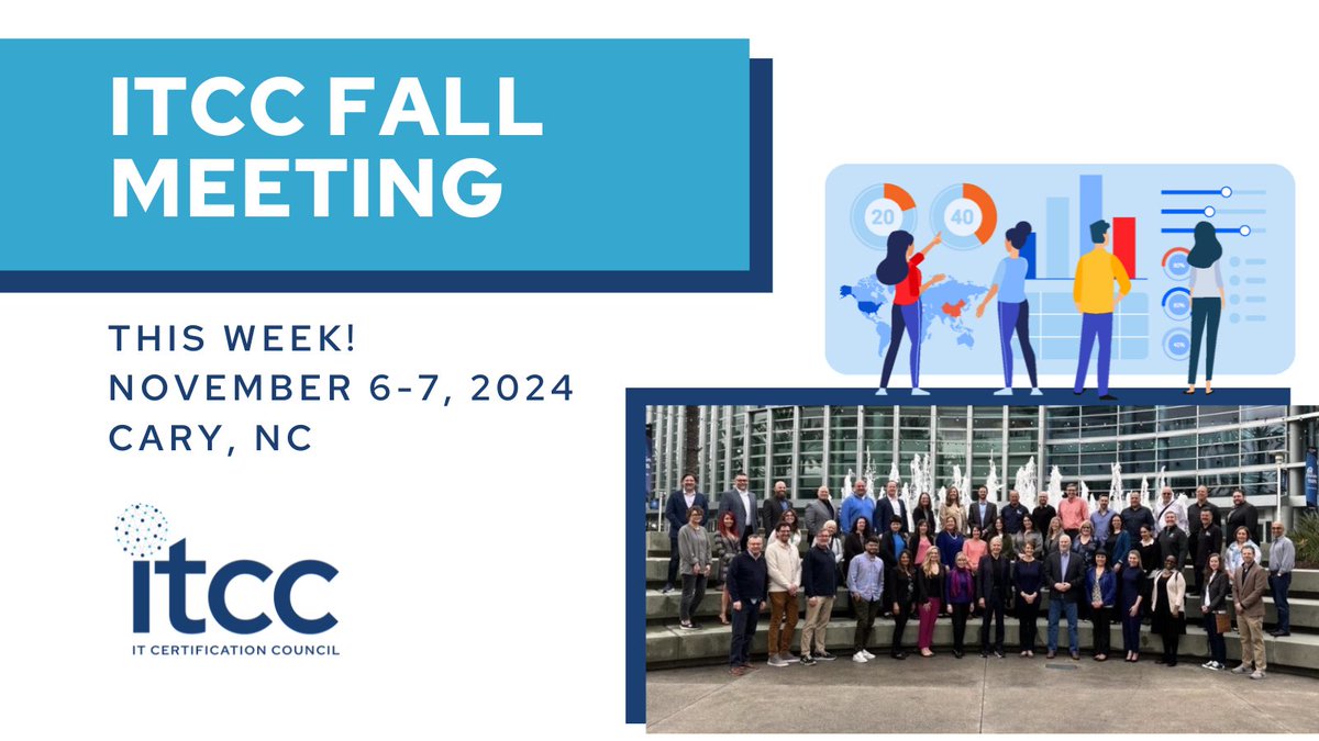 This week is the week! The ITCC Fall Member Meeting will kick off on Wednesday in Cary, North Carolina. 

Members can visit the fall meeting page below for all meeting details:

itcertcouncil.org/members/fallme…

We can't wait to see everyone in Cary!