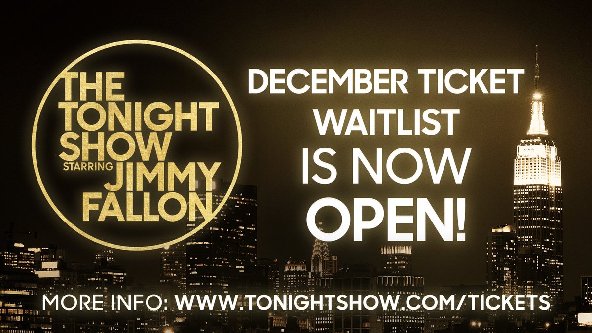 🎄The December ticket waitlist is now open! Join the waitlist to request tickets at: tonightshowtix.com