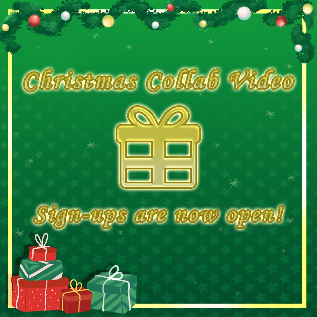 ✨️ ANNOUNCEMENT ✨️

The sign ups for the Odottemita Xmas Collab Video are now open! 🎄 Please sign up here:

forms.gle/YeWRLjgB7YEQrf…

The sign ups will close on November 17th and the number of participants is unlimited.