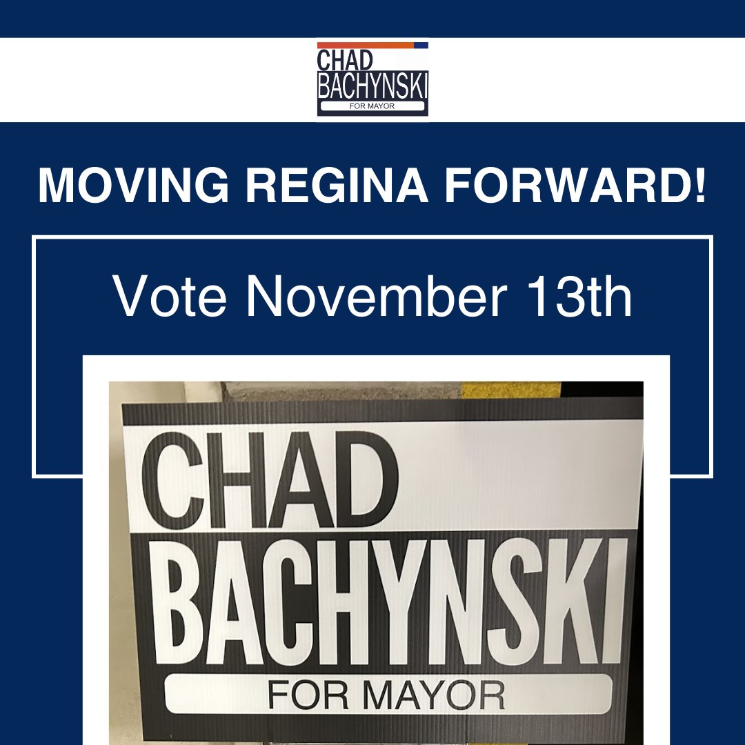 As your mayor, I’ll focus on building an inclusive, prosperous future for Regina. From prioritizing community needs to making Regina a more welcoming city, I’m committed to positive, meaningful progress.

Remember to vote next week on November 13th.  1l.ink/SNN2T2S